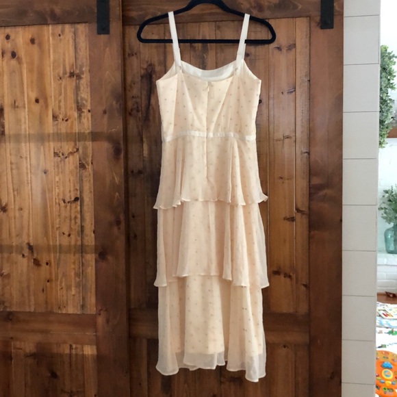 Florence Tiered polka dot chiffon summer dress S - Picture 8 of 10